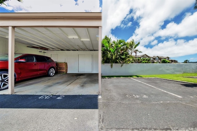 view of parking / parking lot