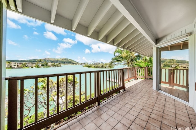 balcony with a water view