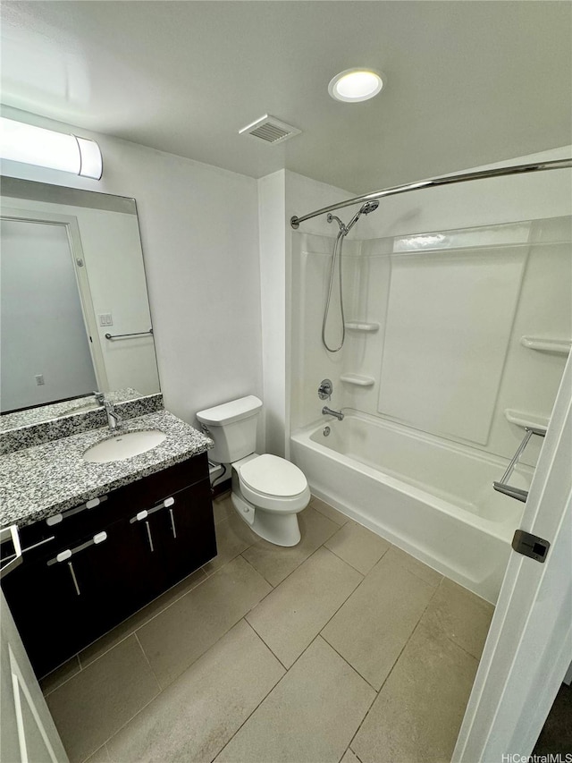 988 Halekauwila St Unit 1613, Honolulu, HI 96814 - full bathroom with toilet, vanity, shower / bathtub combination, and tile patterned floors