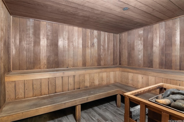 view of sauna