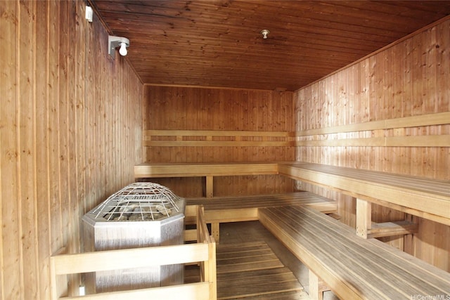 view of sauna