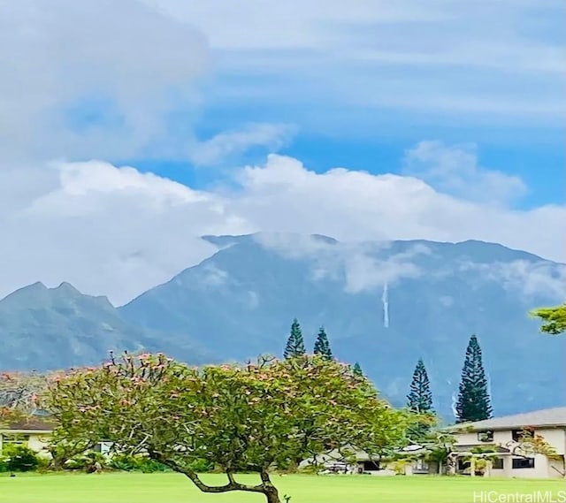 property view of mountains featuring golf course view