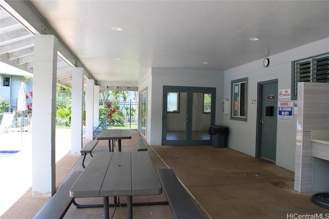 playroom featuring french doors