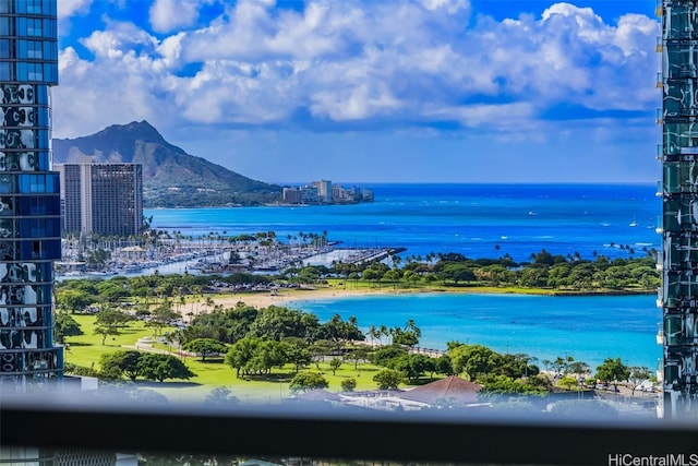 property view of water with a mountain view