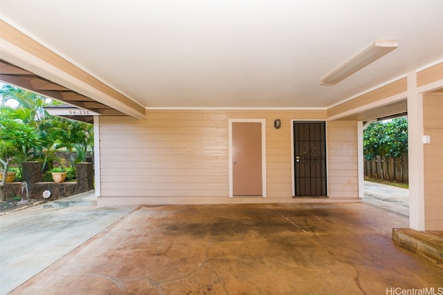 doorway to property with a patio area