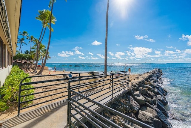 water view with a view of the beach