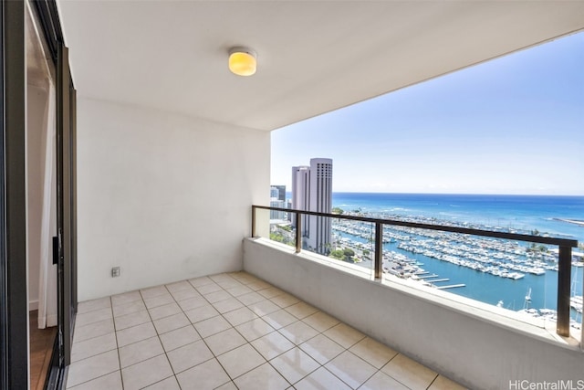 balcony with a water view