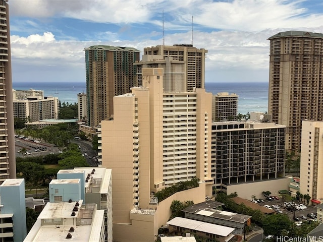 view of city with a water view