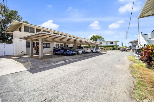 view of car parking with a carport