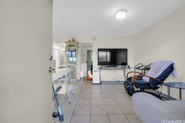 view of tiled living room