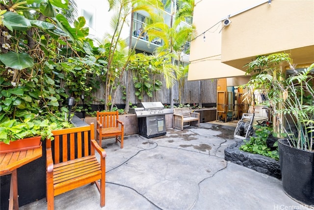 view of patio / terrace with a grill