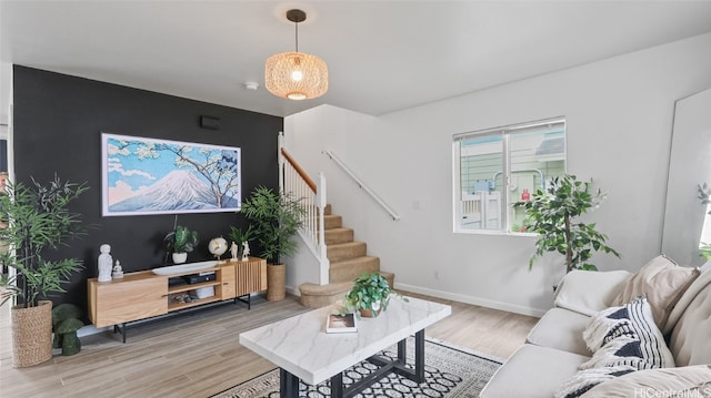 living room featuring hardwood / wood-style flooring