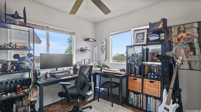 87-1950 Pakeke St Unit F, Waianae, HI 96792 - office with ceiling fan and plenty of natural light