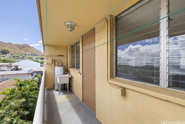 balcony with a mountain view