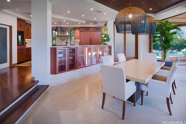 dining room with sink