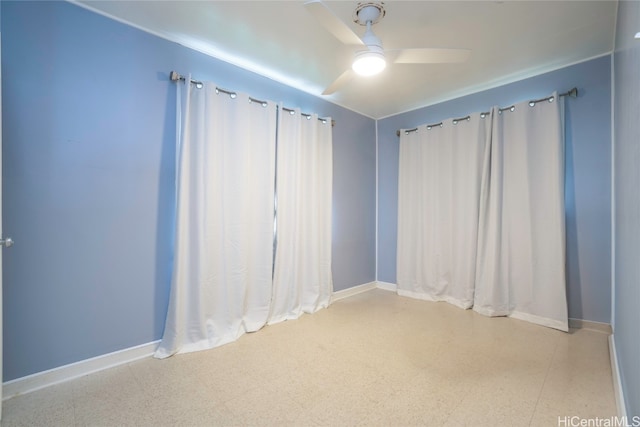 spare room featuring ceiling fan