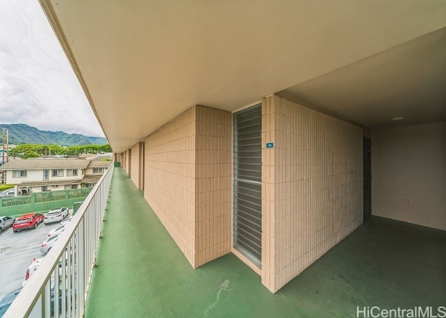 balcony with a mountain view