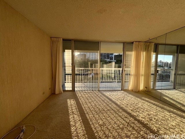 interior space with a balcony