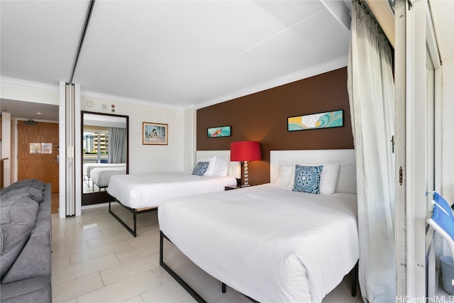 bedroom featuring ornamental molding