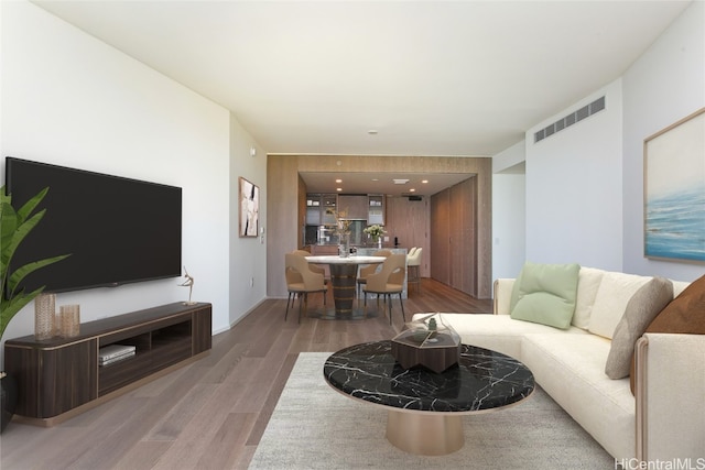 living room featuring hardwood / wood-style floors