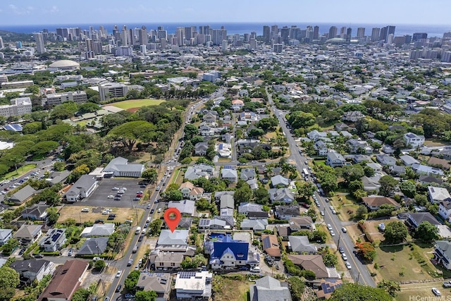 2340 University Ave, Honolulu, HI 96822 - aerial view of property and surrounding area with skyline