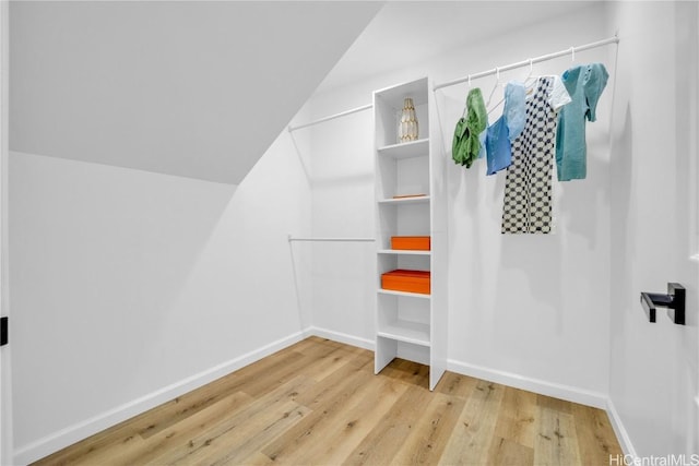 spacious closet featuring hardwood / wood-style flooring