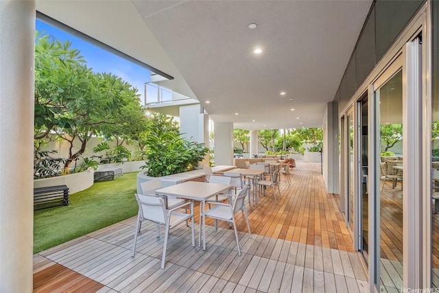 1388 Kapiolani Blvd Unit 3309, Honolulu, HI 96814 - deck with outdoor dining area and a lawn