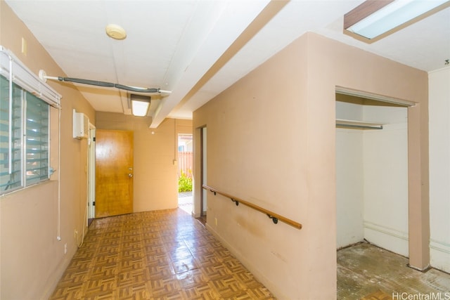 corridor with parquet floors