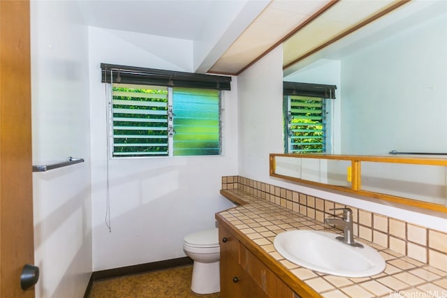 bathroom with toilet and vanity