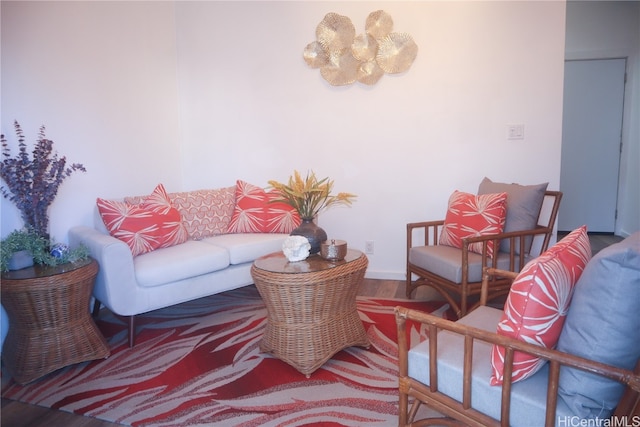 living room with wood-type flooring