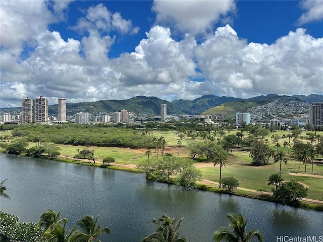 property view of water with a mountain view