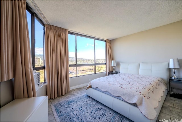 bedroom with a textured ceiling