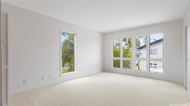 spare room with light colored carpet