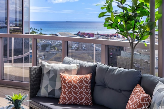 balcony with a water view