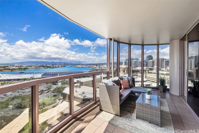 balcony with a water view