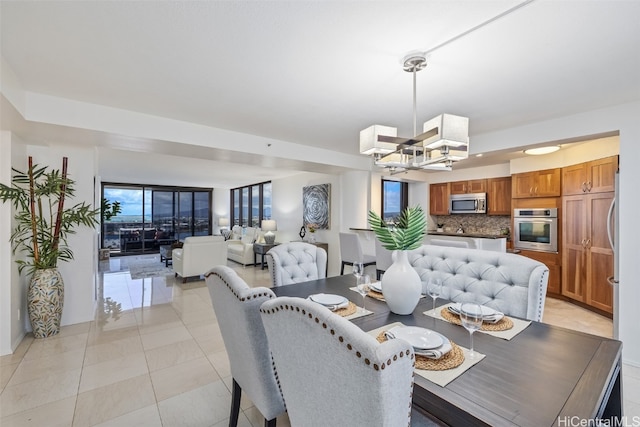 view of tiled dining room