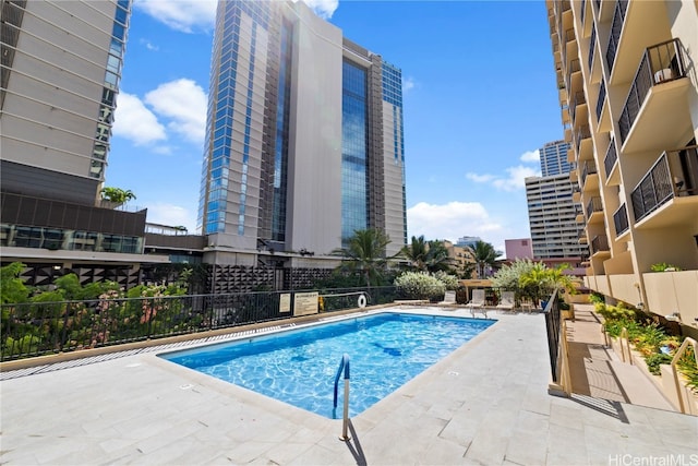 view of pool with a patio