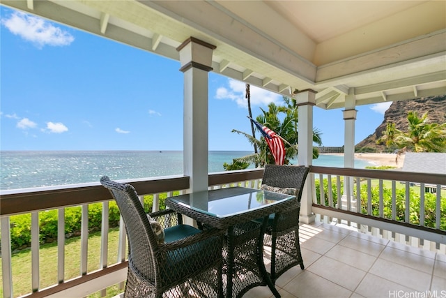 balcony with a water view