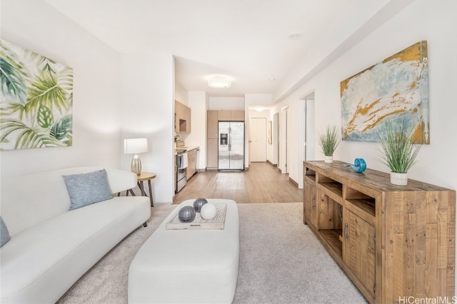 living room featuring light hardwood / wood-style flooring