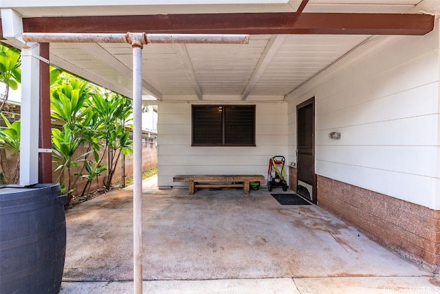 view of patio with a carport