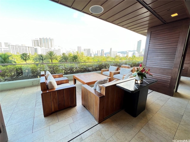 223 Saratoga Rd Unit 1108, Honolulu, HI 96815 - view of patio / terrace with a city view, outdoor lounge area, and a balcony