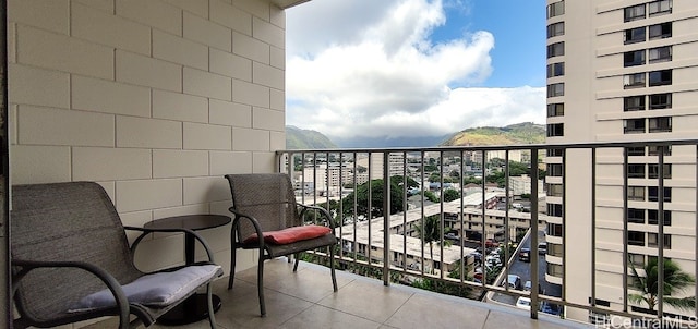 balcony with a mountain view