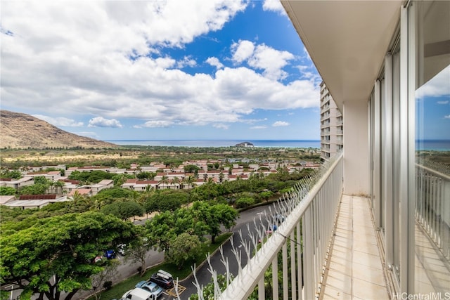 balcony with a mountain view