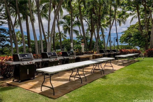 view of patio featuring area for grilling