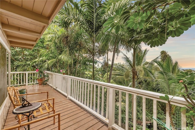 view of deck at dusk