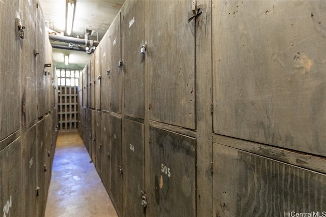 interior space with finished concrete floors