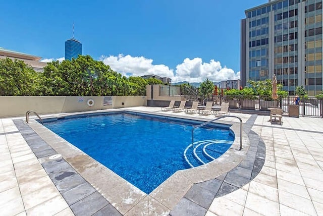 view of pool with a patio