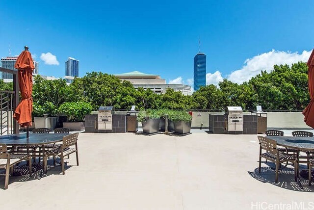 view of patio with area for grilling