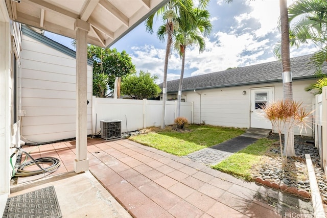 view of patio featuring central AC