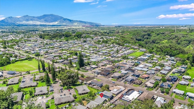 aerial view featuring a mountain view